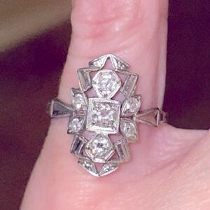 Platinum real diamonds/jade Antique 1940’s,  unworn for 20 years appraised